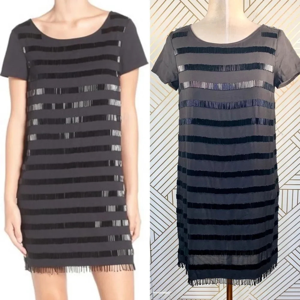 French Connection Della Fringe Embellished Dress
